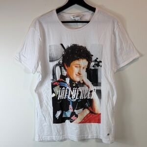 Eleven Paris White Tee with Multicolor Graphic Portrait